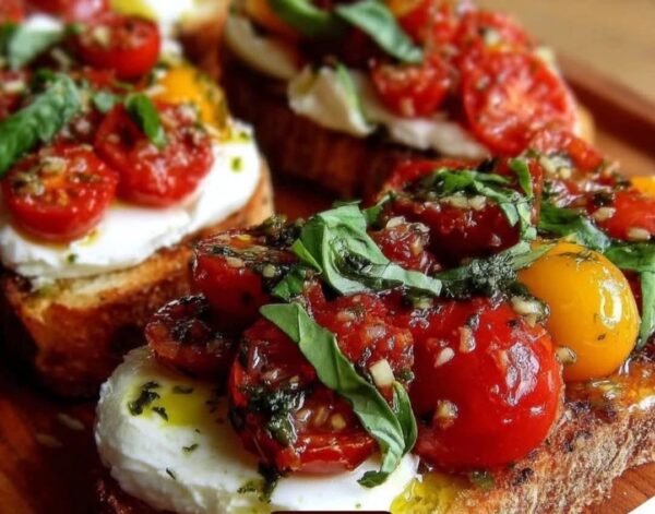 Burrata toast, marinated tomatoes & fresh basil